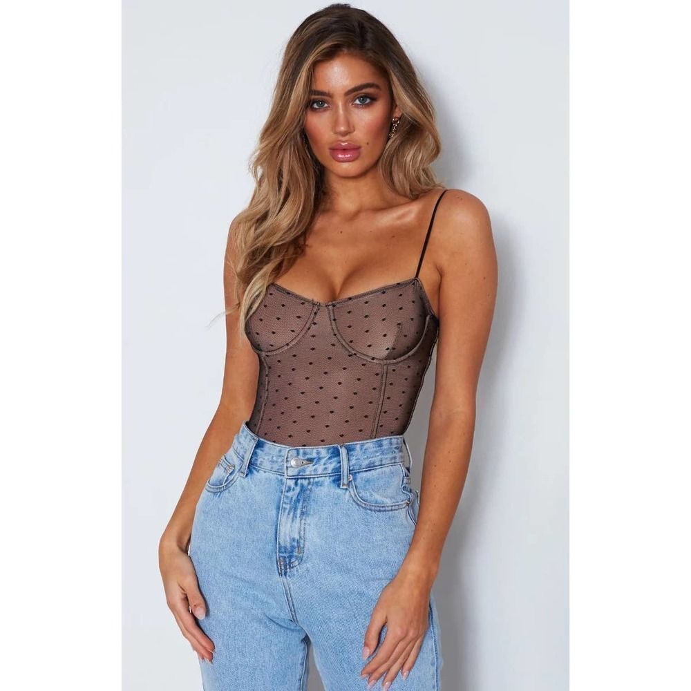 White Fox No Looking Back Bodysuit Sz‎ S black sexy